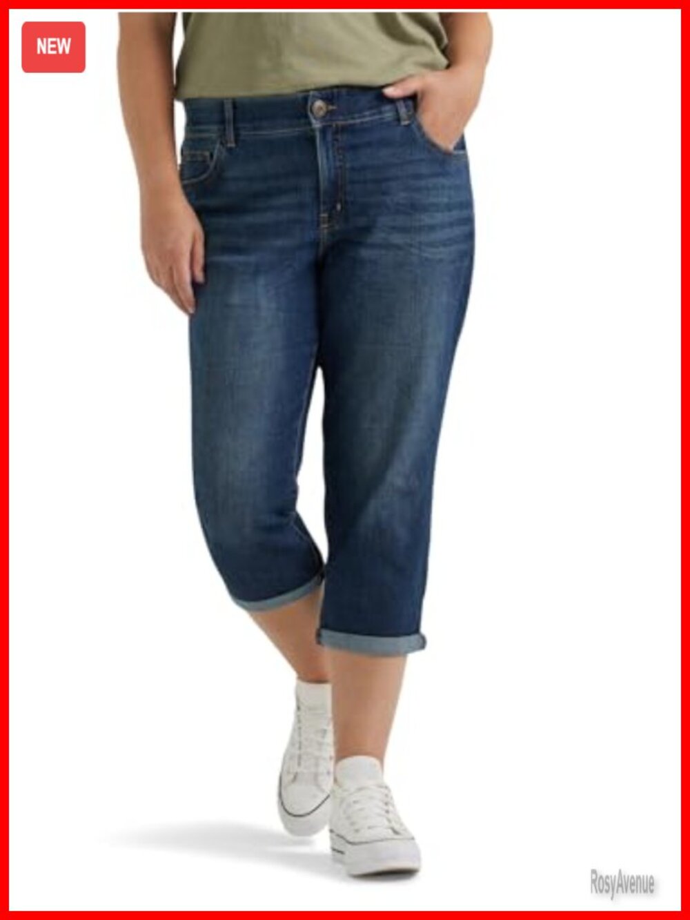 Women's Flex Motion 5 Pocket Capri Jeans Regular Fit Mid Rise Cropped